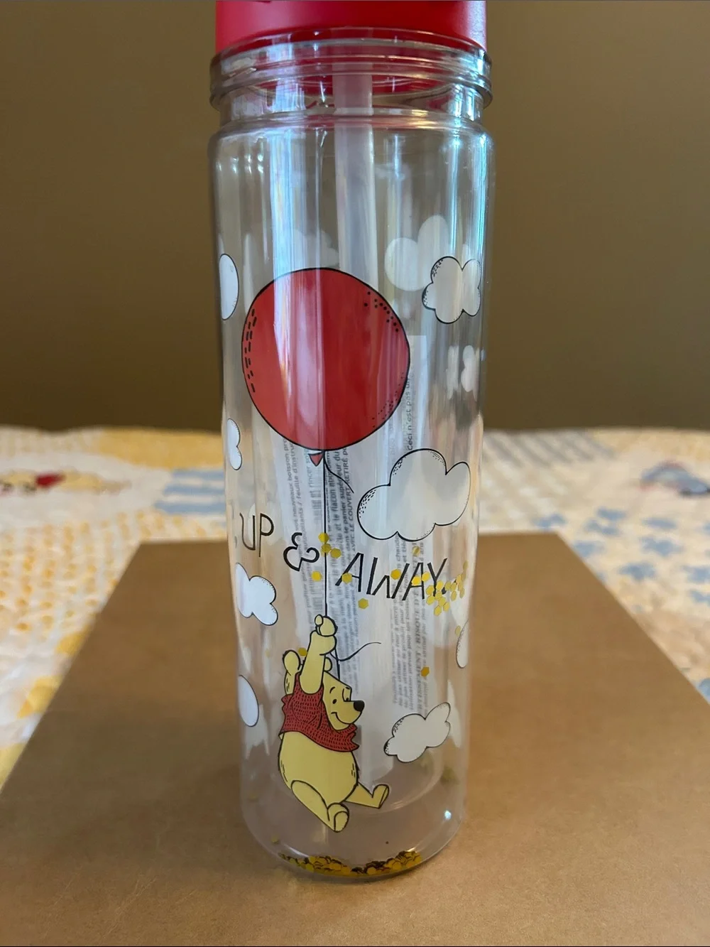 Winnie the Pooh Balloon Glitter Bottle 18oz